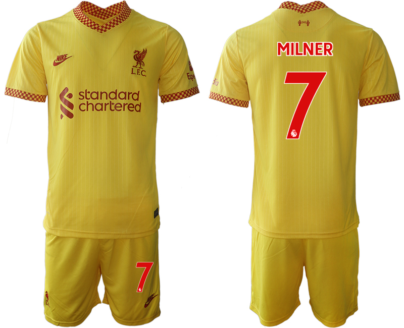 Men 2021-2022 Club Liverpool Second away yellow #7 Soccer Jersey->liverpool jersey->Soccer Club Jersey